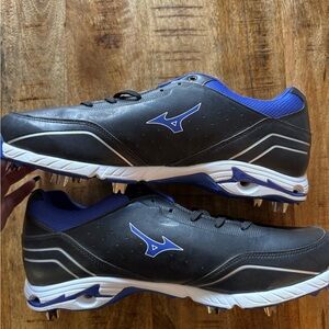 Mizuno Men's Black blue white Men's 9-Spike Advanced Classic 7 Baseball Cleats
